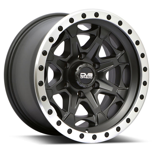 DV8 Offroad Aluminum 886 Beadlock Wheels 20x9 5x127 - 12mm Matte Black - Mammoth Racing -