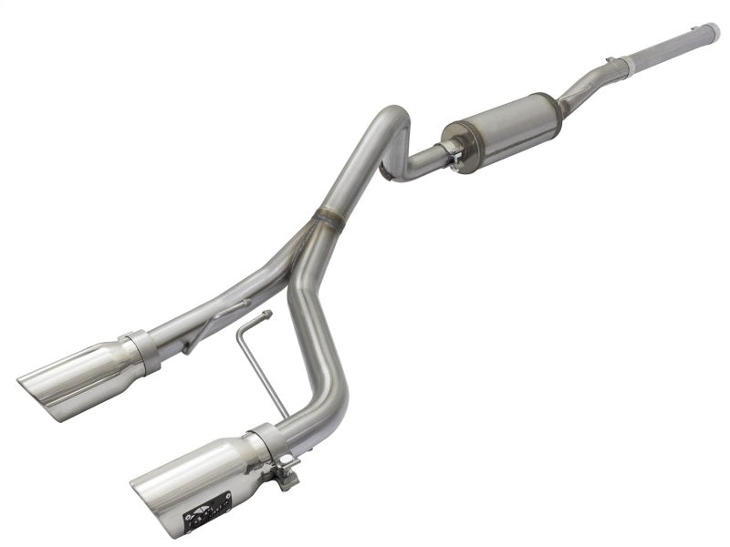 aFe Rebel Series CB 2.5in Dual Center Exit SS Exhaust w/ Polish Tip 07-15 Jeep Wrangler 3.6L/3.8L V6 - Mammoth Racing -