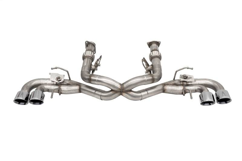 Corsa 20-22 Corvette C8 3in Valved Cat-Back 4.5in Pol Quad Tips - Fits Factory NPP Exhaust - Mammoth Racing -