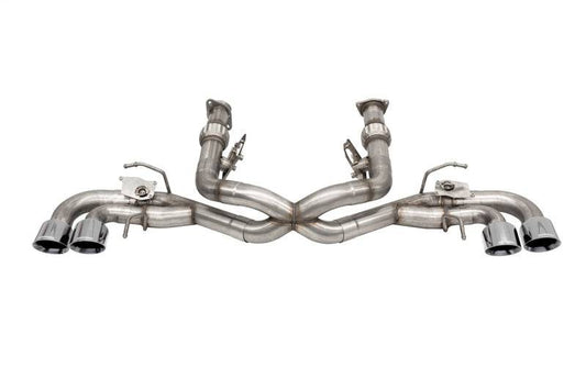 Corsa 20-22 Corvette C8 3in Valved Cat-Back 4.5in Pol Quad Tips - Fits Factory NPP Exhaust - Mammoth Racing -