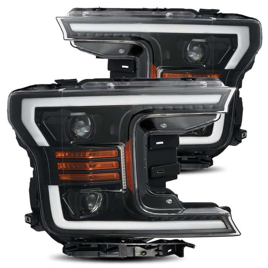 AlphaRex 18-19 Ford F-150 PRO-Series Proj Headlights Plank Style Gloss Blk w/Activ Light/Seq Signal - My Store