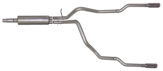 Gibson 98-01 Dodge Ram 1500 Sport 3.9l 2.5in Cat-Back Dual Split Exhaust - Stainless - Mammoth Racing -