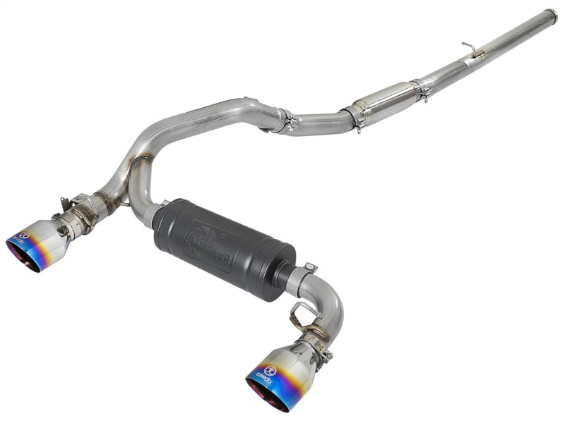 aFe Takeda 3in 304 SS Cat-Back Exhaust System w/ Blue Flame Tip 16-18 Ford Focus RS I4-2.3L (t) - Mammoth Racing -