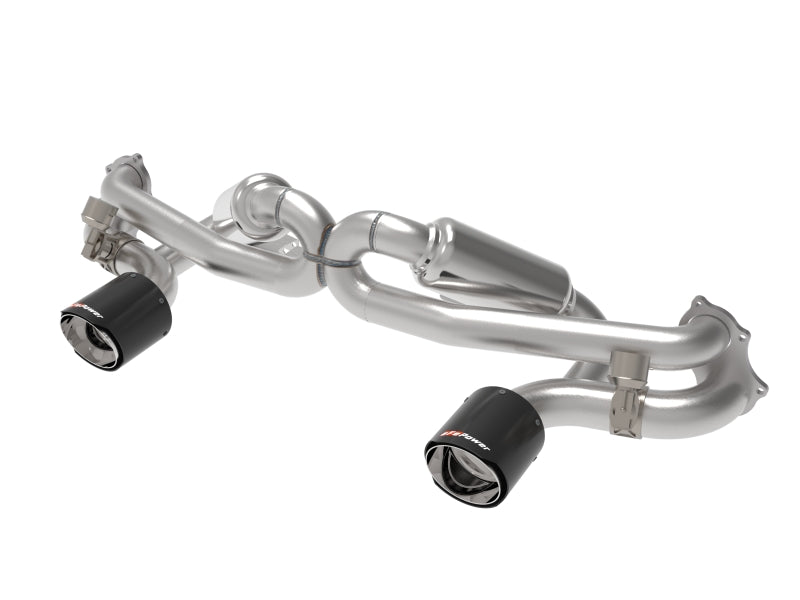 aFe MACHForce XP 2.25in-2.5in 304SS Exhaust Cat-Back 20-22 Porsche Cayman GT4 (718) - Carbon Tips - Mammoth Racing -