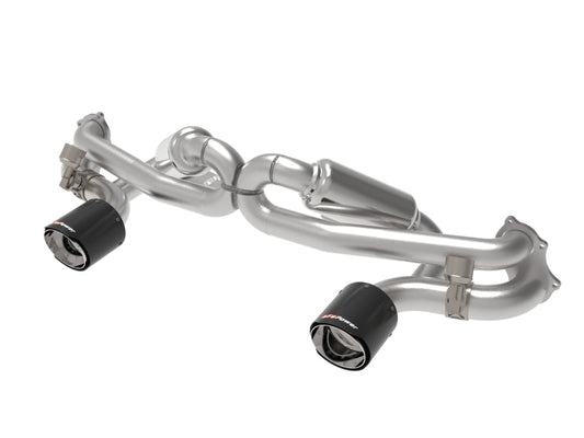 aFe MACHForce XP 2.25in-2.5in 304SS Exhaust Cat-Back 20-22 Porsche Cayman GT4 (718) - Carbon Tips - Mammoth Racing -