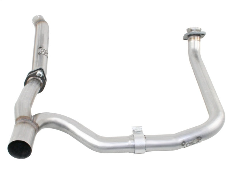 aFe Twisted Steel Delete Down-Pipe and Y-Pipe 2 to 2-1/2in Alum Steel Exhaust 12-16 Jeep Wrangler - Mammoth Racing -