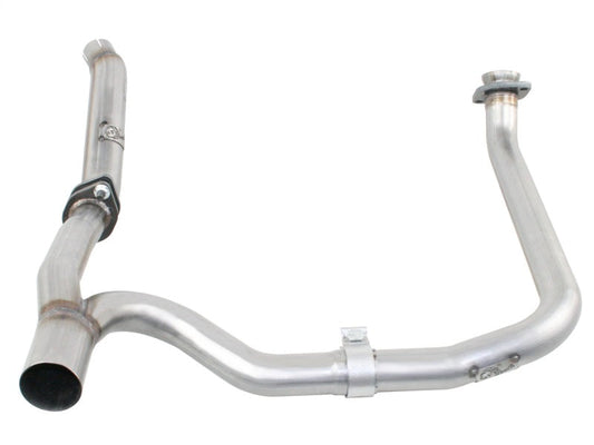 aFe Twisted Steel Delete Down-Pipe and Y-Pipe 2 to 2-1/2in Alum Steel Exhaust 12-16 Jeep Wrangler - Mammoth Racing -