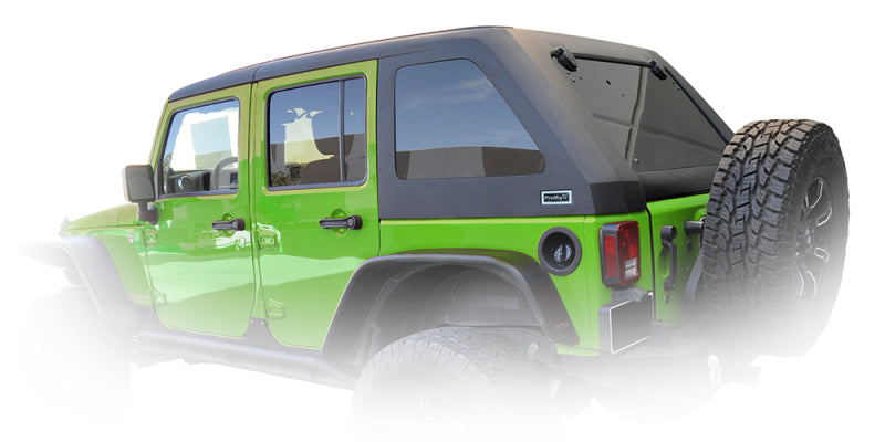 DV8 Offroad 07-18 Jeep Wrangler JK 2 Piece Fast Back Hard Top 4 Door - Black (DS Only) - Mammoth Racing -