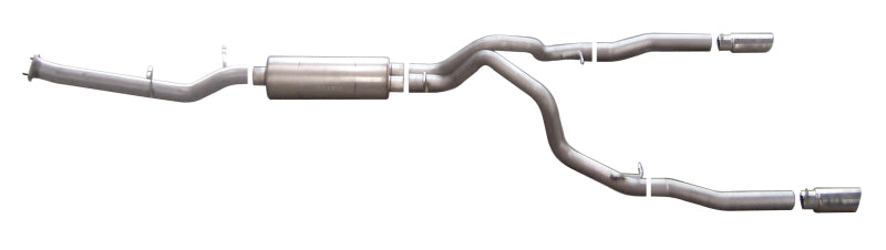Gibson 07-10 Chevrolet Silverado 2500 HD LT 6.0l 2.25in Cat-Back Dual Split Exhaust - Stainless - Mammoth Racing -