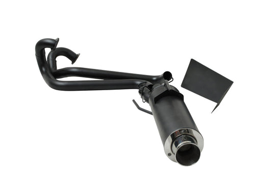 Gibson 08-12 Polaris Ranger RZR 800 Base Single Exhaust - Black Ceramic - Mammoth Racing -
