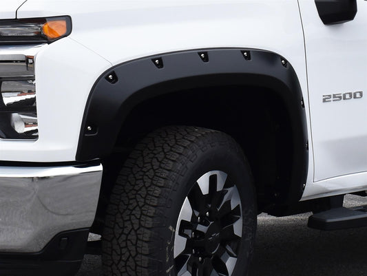 Bushwacker 19-21 Chevrolet Silverado 1500 Pocket Style Flares 4pc - Summit White - Mammoth Racing -