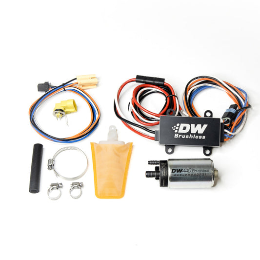 DeatschWerks 94-98 Nissan 240SX 440lph In-Tank Brushless Fuel Pump w/9-0913 Instl kit/C102 Contrllr - Mammoth Racing -
