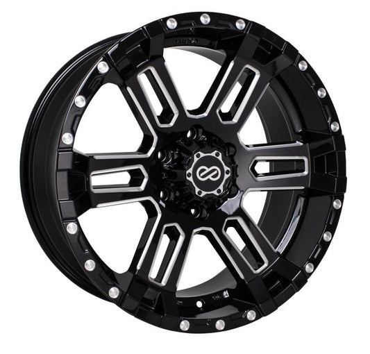 Enkei Commander 17x8 20mm Offset 5x127 Bolt Pattern 71.6 Bore Black Machined Wheel - Mammoth Racing -