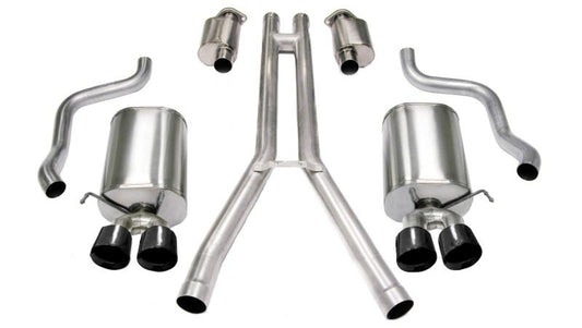Corsa 04-08 Cadillac XLR 4.6L 25in Cat-Back Dual Rear w Twin 35in Black Pro-Series Tips - Mammoth Racing -