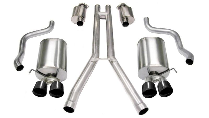 Corsa 04-08 Cadillac XLR 4.6L 25in Cat-Back Dual Rear w Twin 35in Black Pro-Series Tips - Mammoth Racing -