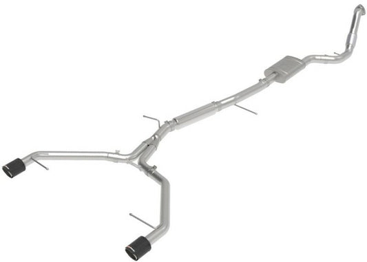 aFe 17-19 Audi A4 (L4-2.0L) MACH Force-Xp Stainless Steel Axle-Back Exhaust System - Carbon Tip - Mammoth Racing -