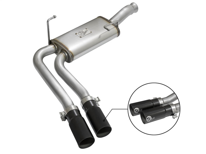 aFe Rebel Series CB Middle-Side Exit SS Exhaust w/ Black Tips 09-16 GM Silverado/Sierra V6/V8 - Mammoth Racing -