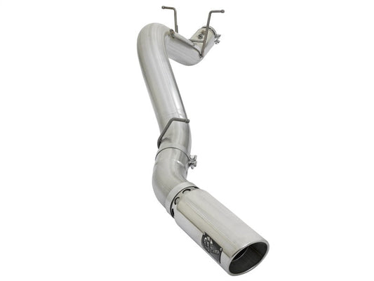 aFe ATLAS 5in DPF-Back Aluminized Steel Exhaust System w/Polished Tips 2017 GM Duramax 6.6L (td) L5P - Mammoth Racing -