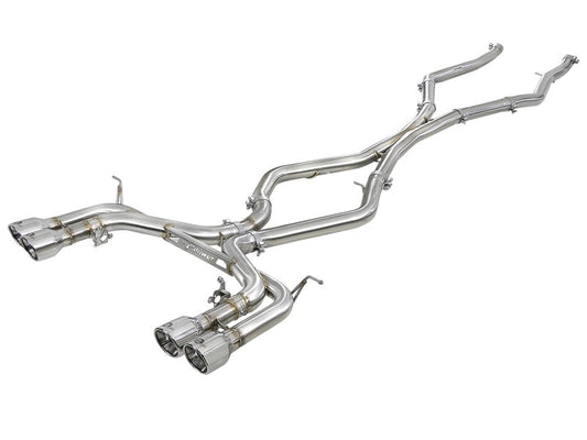 aFe MACH Force-Xp 3.5in. 304 SS C/B Exhaust w/o Muffler 15-18 BMW X5 M V8-4.4L (tt) - Polished Tip - Mammoth Racing -