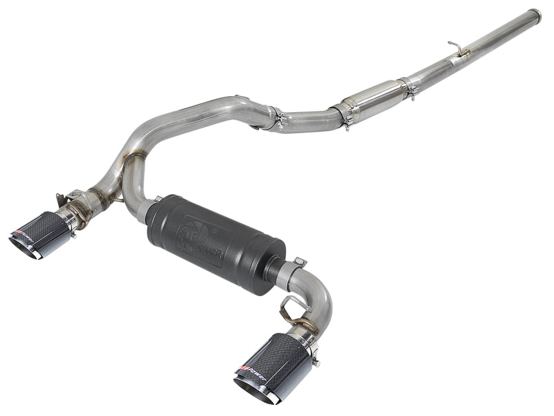 aFe Takeda 3in 304 SS Cat-Back Exhaust System w/ Carbon Fiber Tips 16-18 Ford Focus RS I4-2.3L (t) - Mammoth Racing -