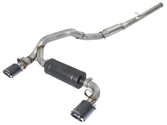 aFe Takeda 3in 304 SS Cat-Back Exhaust System w/ Carbon Fiber Tips 16-18 Ford Focus RS I4-2.3L (t) - Mammoth Racing -