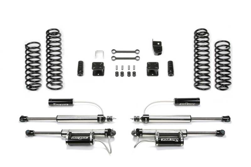 Fabtech 07-18 Jeep JK 4WD 4-Door 3in Sport System w/DL 2.25 Resi Shocks - Mammoth Racing -