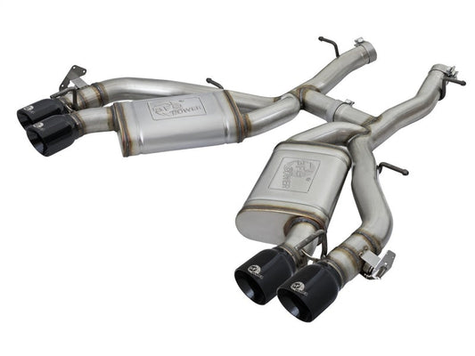 aFe MACHForce XP 3in 304 SS Axle-Back Exhaust Dual Exhaust (NPP) w/ Black Tips 16-17 Camaro SS V8 - Mammoth Racing -