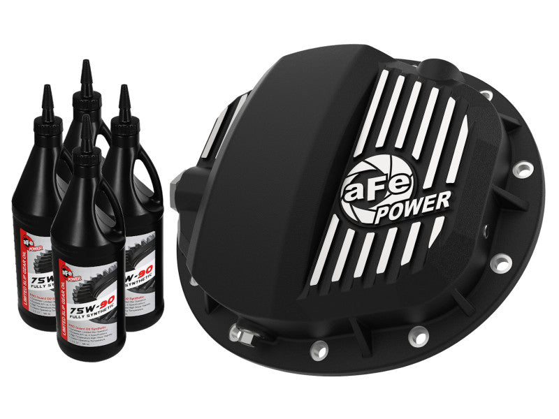 aFe Pro Series GMCH 9.5 Rear Diff Cover Black w/Mach Fins & Gear Oil 19-20 GM Silverado/Sierra 1500 - Mammoth Racing -