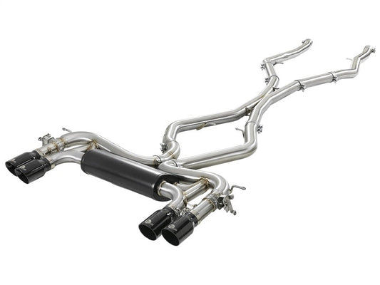 aFe MACH Force-Xp 3.5in. 304 SS C/B Exhaust System 15-18 BMW X5 M (F85) V8-4.4L (tt) - Black Tip - Mammoth Racing -