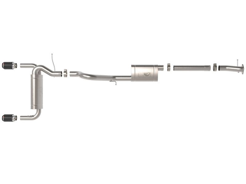 aFe 2021+ Ford Bronco L4-2.3L (t) / V6-2.7L (tt) Vulcan 3in. to 2.5in. SS Cat-Back - Carbon - Mammoth Racing -