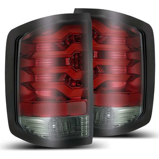 AlphaRex 14-18 Chevrolet Silverado 1500 PRO-Series LED Tail Lights Red Smoke - Mammoth Racing -