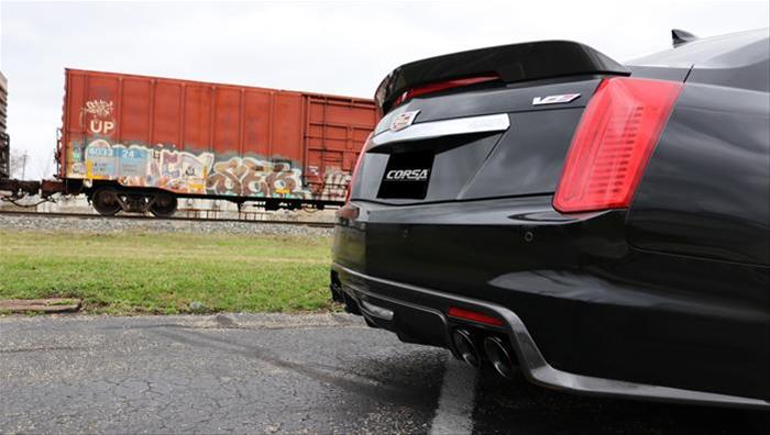 Corsa 2016 Cadillac CTS V 6.2L V8 2.75in Black Sport Axle-Back Exhaust - Mammoth Racing -
