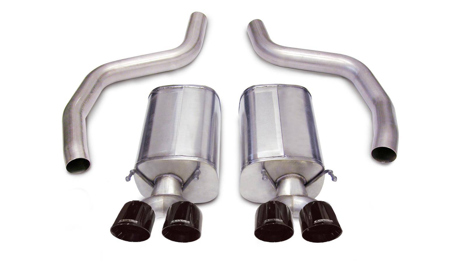 Corsa 06-13 Chevy Corvette C6 Z06 7.0L / 09-13 ZR1 6.2L Black PVD AxleBack Exhaust w/4.5in Twin Tips - Mammoth Racing -