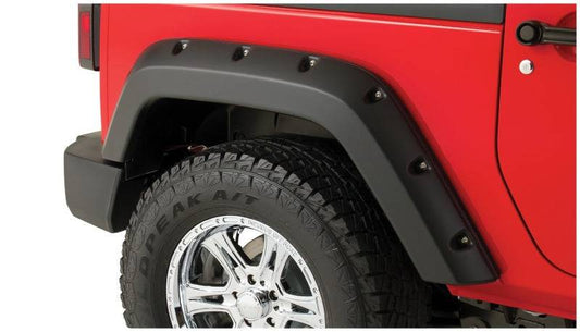 Bushwacker 15-17 Ford F-150 Styleside Pocket Style Flares 2pc 67.1/78.9/97.6in Bed - Black - Mammoth Racing -