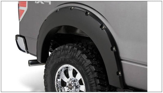 Bushwacker 09-14 Ford F-150 Styleside Pocket Style Flares 2pc 67.0/78.8/97.4in Bed - Black - Mammoth Racing -