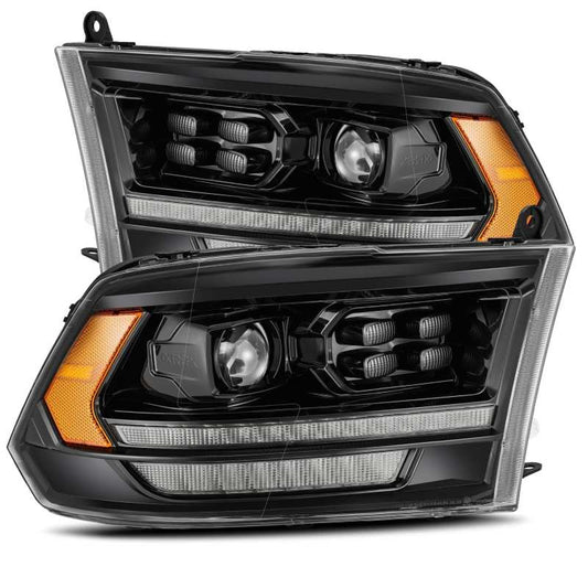 AlphaRex 09-18 Dodge Ram 2500HD LUXX LED Proj Headlights Plank Style Black w/Seq Signal/Smoked DRL - My Store