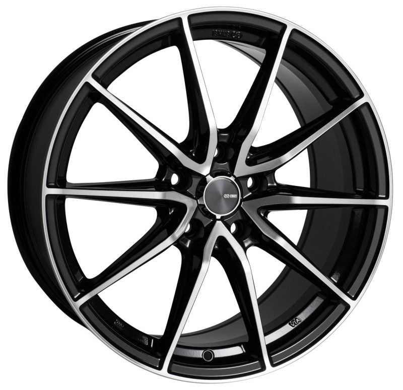 Enkei DRACO 18x8.0 5x112 45mm Offset 72.6mm Bore Black Machined Wheel - Mammoth Racing -