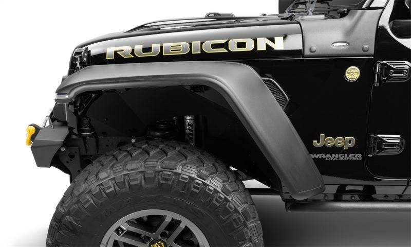 Bushwacker 18-21 Jeep Wrangler JL (2-Door & 4-Door) Flat Style Flares 4pc - Black - Mammoth Racing -