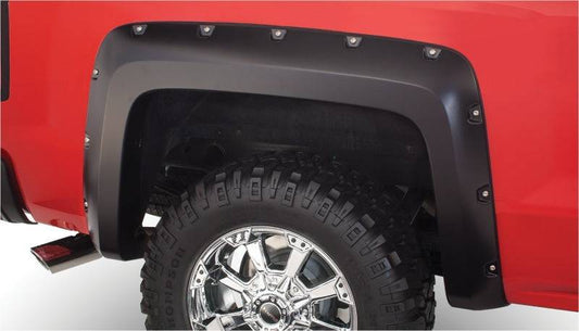 Bushwacker 14-18 Chevy Silverado 1500 Fleetside Pocket Style Flares 2pc 69.3in Bed - Black - Mammoth Racing -