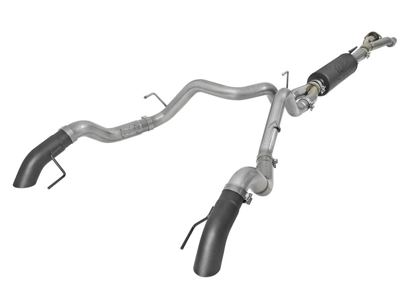 aFe MACH Force-Xp Cat-Back Exhaust w/Dual Hi-Tuck Tips Black 17-18 Ford F-150 Raptor V6-3.5L (tt) - Mammoth Racing -