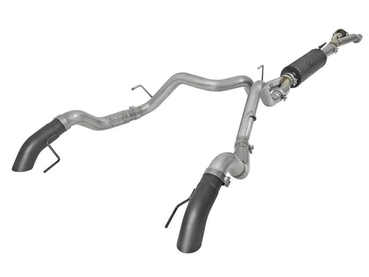 aFe MACH Force-Xp Cat-Back Exhaust w/Dual Hi-Tuck Tips Black 17-18 Ford F-150 Raptor V6-3.5L (tt) - Mammoth Racing -
