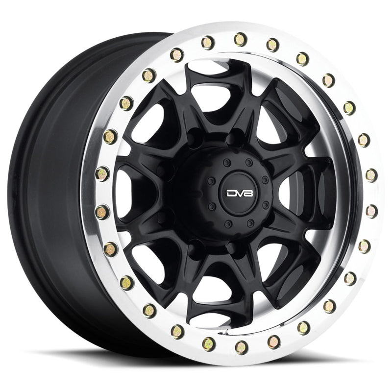 DV8 Offroad 882 Beadlock 17X8.5 8x165.1 +0MM OS 6061 T6 Aircraft Grade Aluminum Wheel - Matte Black - Mammoth Racing -