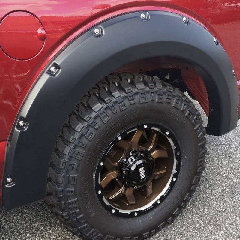 Bushwacker 17-20 Ford F-250 Super Duty / F-350 Super Duty Pocket Style Flares 4pc - Agate Black Met - Mammoth Racing -