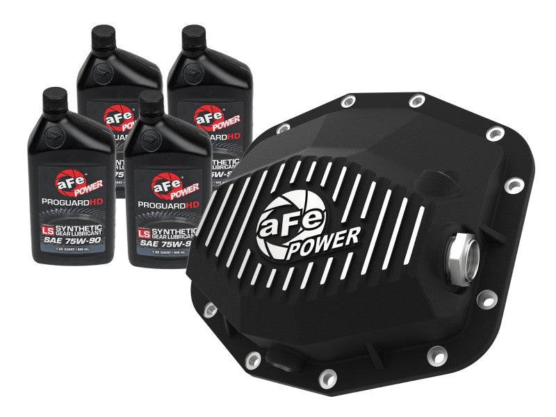 aFe POWER 21-22 Ram1500 TRX Hemi V8 6.2L PRO Series Rear Diff Cover Black w/Machined Fins & Gear Oil - My Store