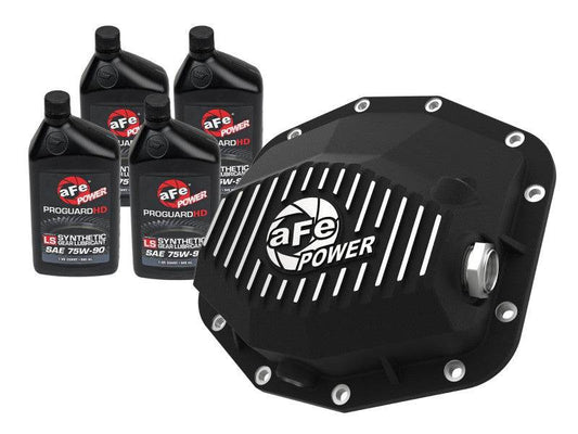 aFe POWER 21-22 Ram1500 TRX Hemi V8 6.2L PRO Series Rear Diff Cover Black w/Machined Fins & Gear Oil - My Store