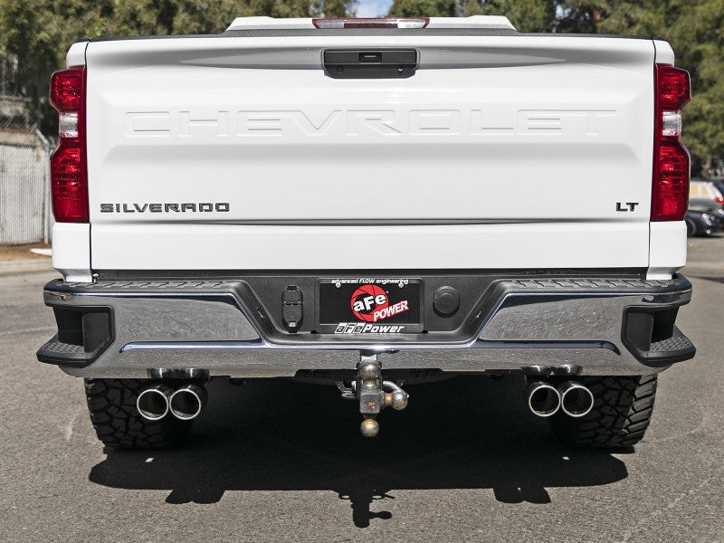 aFe Gemini XV 3in 304 SS Cat-Back Exhaust w/ Cutout 19-21 GM Silverado/Sierra 1500 V8- w/ Black Tips - Mammoth Racing -