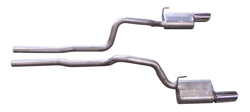 Gibson 05-10 Ford Mustang GT 4.6l 2.5in Cat-Back Dual Exhaust - Stainless - Mammoth Racing -