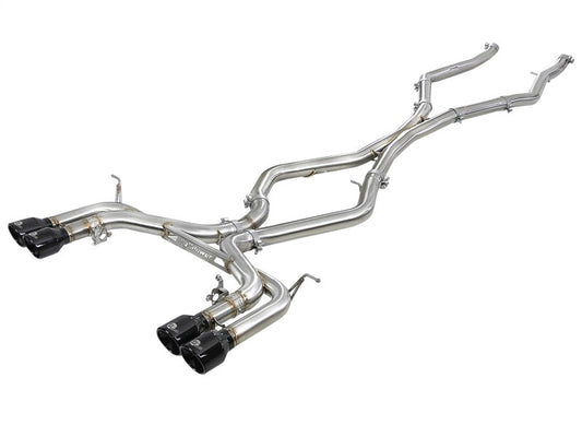 aFe MACH Force-Xp 3.5in. 304 SS C/B Exhaust w/o Muffler 15-18 BMW X5 M V8-4.4L (tt) - Black Tip - Mammoth Racing -