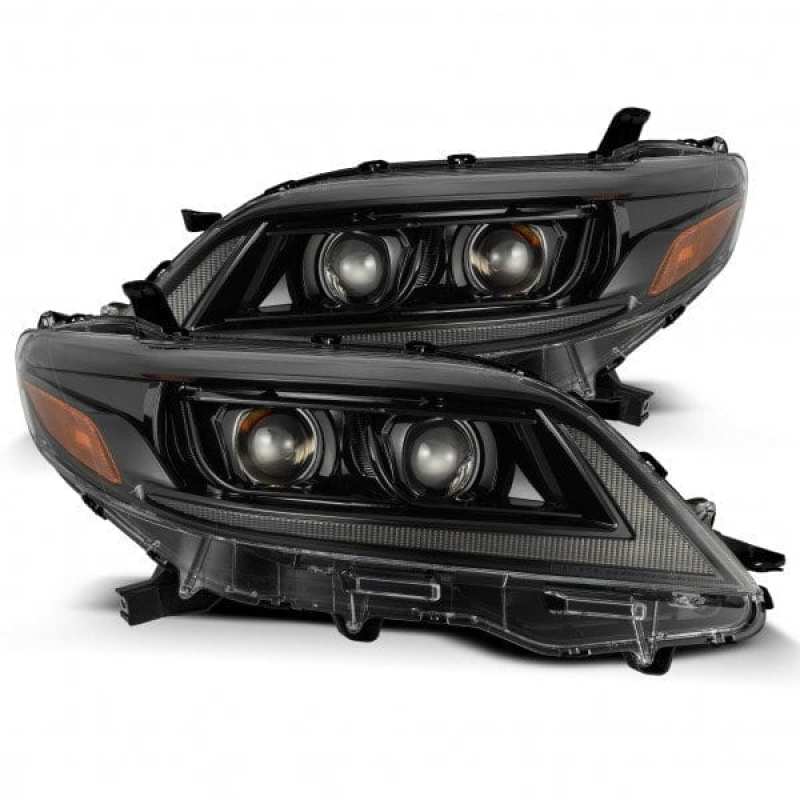 AlphaRex 11-21 Toyota Sienna LUXX LED Proj Headlights Plank Style Alpha Black w/Seq Signal/DRL - Mammoth Racing -