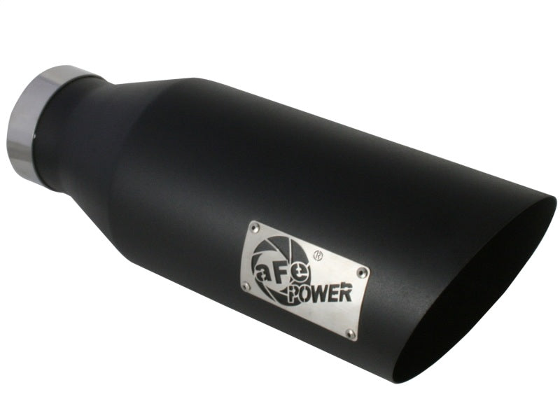 aFe MACHForce XP Exhausts Tips SS-304 EXH Tip 4In x 7Out x 18L Bolt-On (blk) - Mammoth Racing -